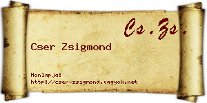 Cser Zsigmond névjegykártya