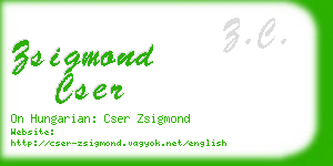 zsigmond cser business card
